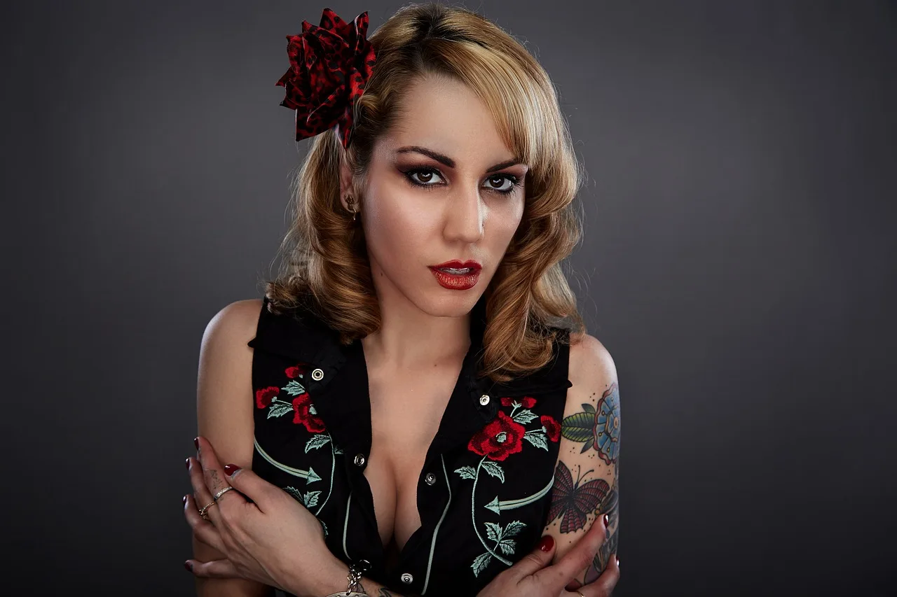 woman, portrait, fashion, vintage, classic, retro, hairstyle, makeup, cosmetics, tattoo, tattooed woman, blonde, face, model, modeling, pose, posing, studio photography, woman, woman, woman, fashion, fashion, fashion, vintage, vintage, makeup, tattoo, tattoo, tattoo, tattoo, tattoo, face, face, face, model, model. New York City tattoo permit: studio and artist basics